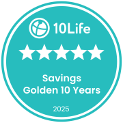 5-Star Savings Insurance Award (Golden 10 Years) in 10Life 5-Star Insurance Award 2025