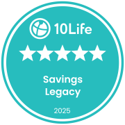 5-Star Savings Insurance Award (Legacy) in 10Life 5-Star Insurance Award 2025